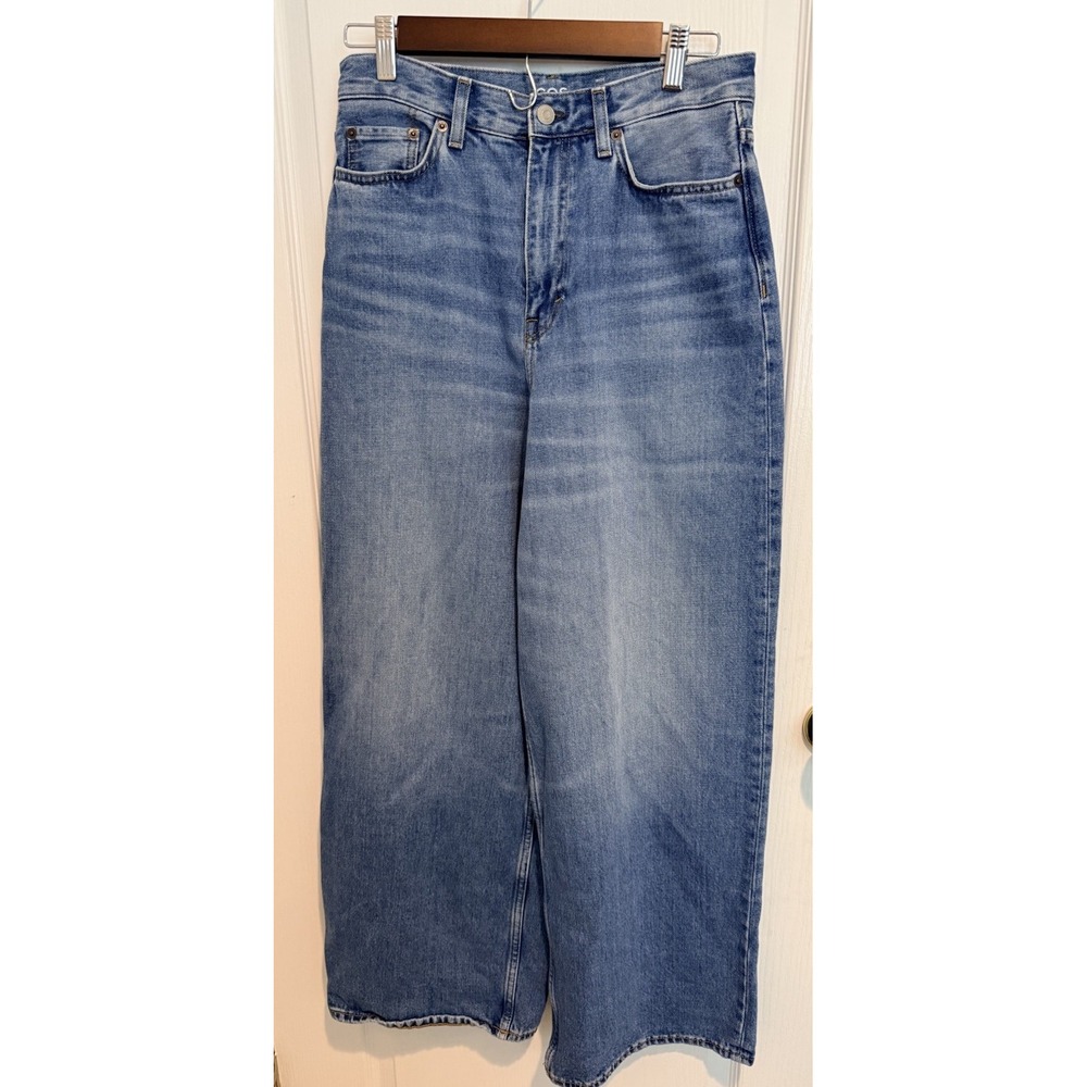COS Womens 27 Wide Leg Jeans High Rise Full Length Light Wash Blue Denim